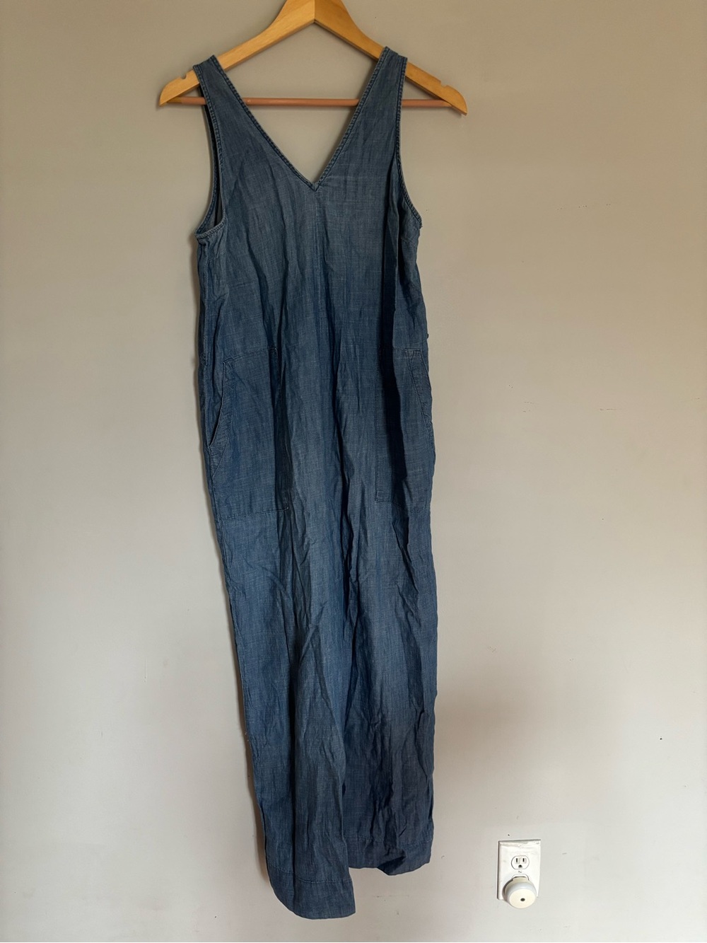 Sonoma Chambray Sleeveless Jumpsuit Size Small